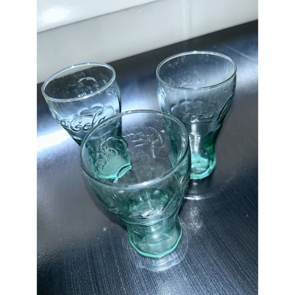 Set of 3 Small Vintage Coke Drinking Glasses 4 1/2 in -Libbey - Picture 2 of 2